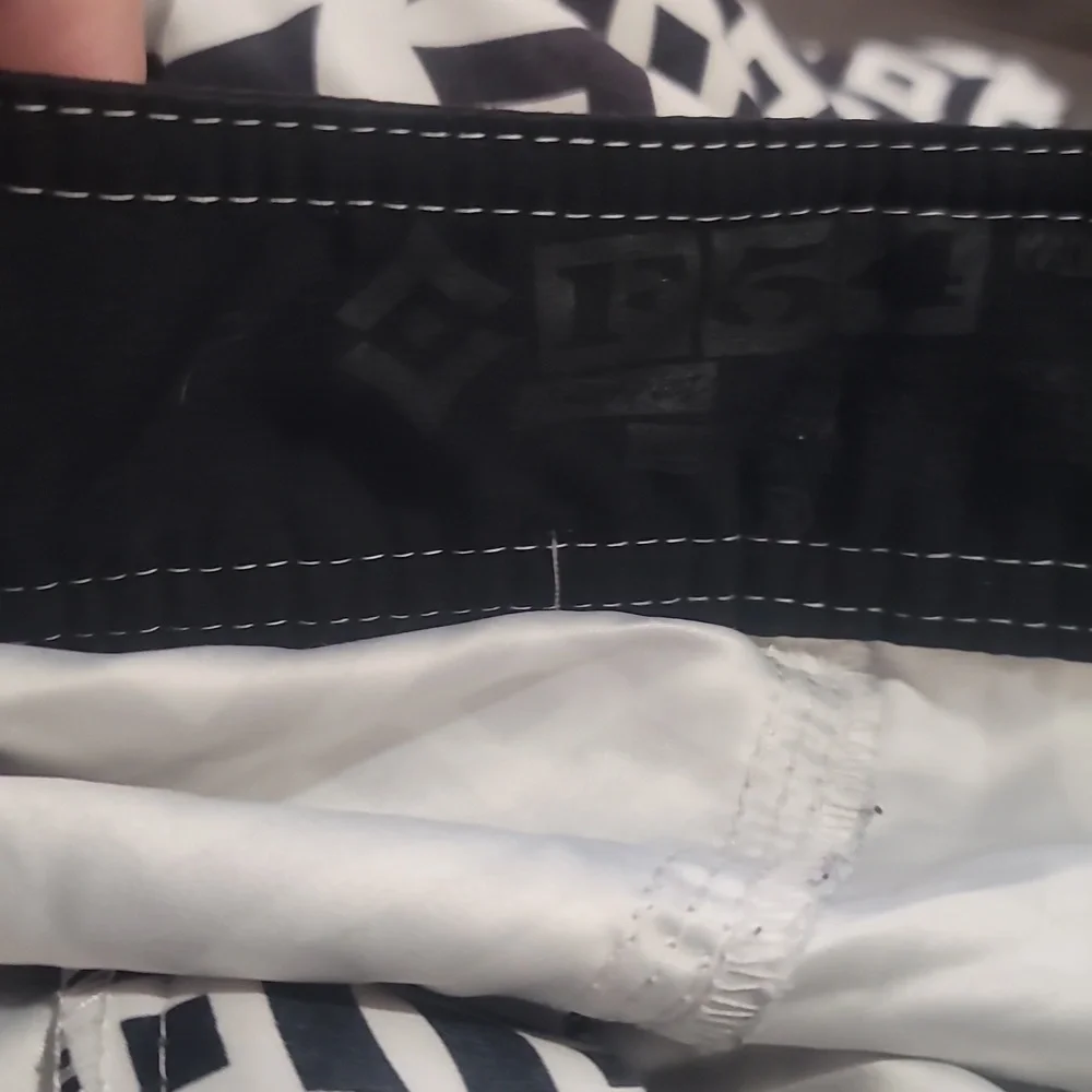 F54 Factor 54 black white geometric print board shorts swim trunks water sports